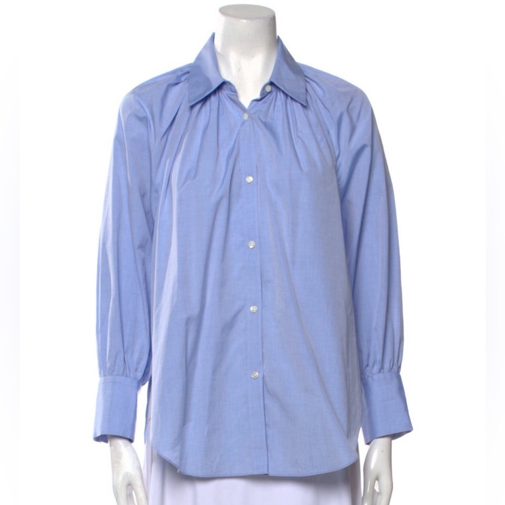 ASHLYN Blue 100% Cotton Button Down Shirt NWT